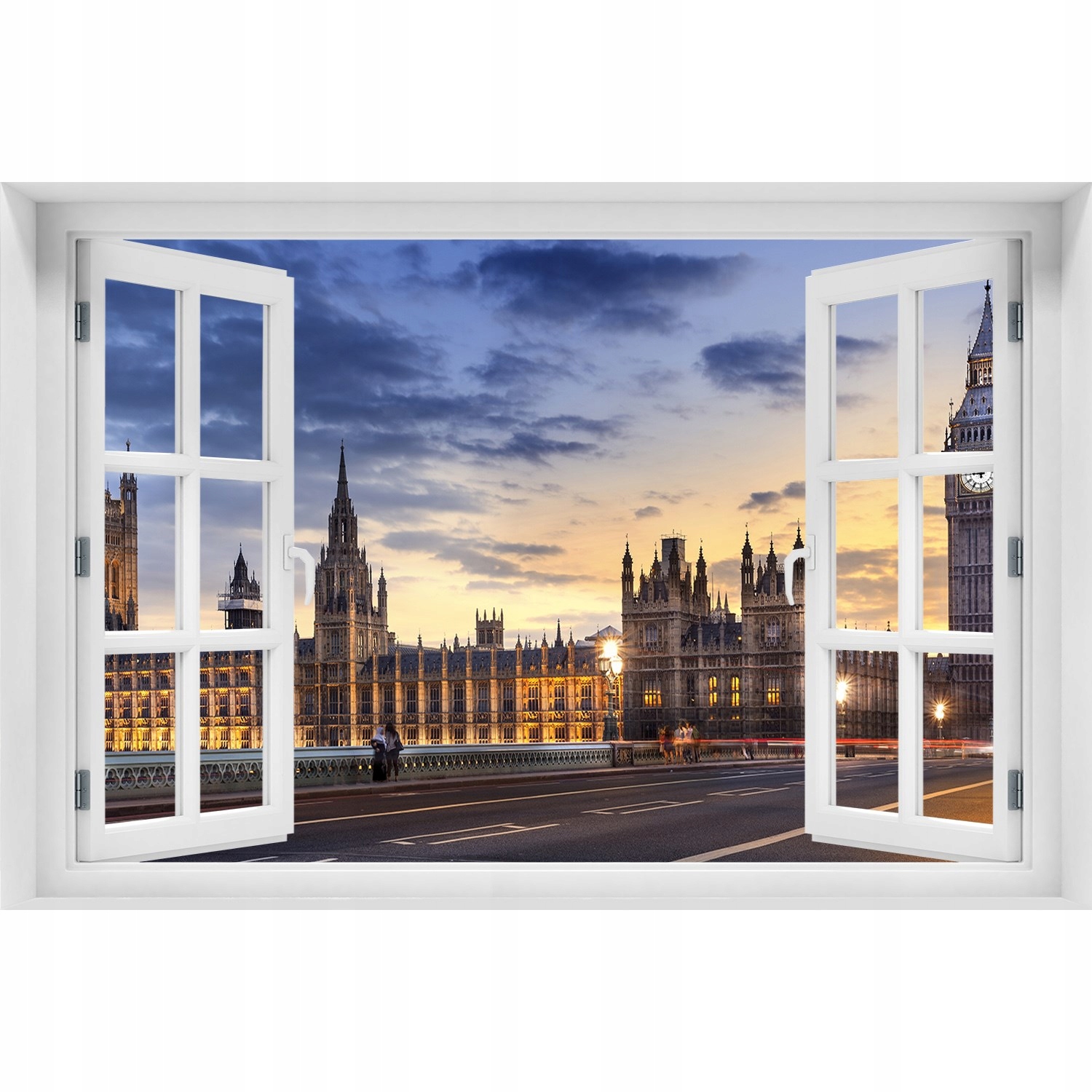 

Naklejka na ścianę 3D Okno widok Big Ben Londyn