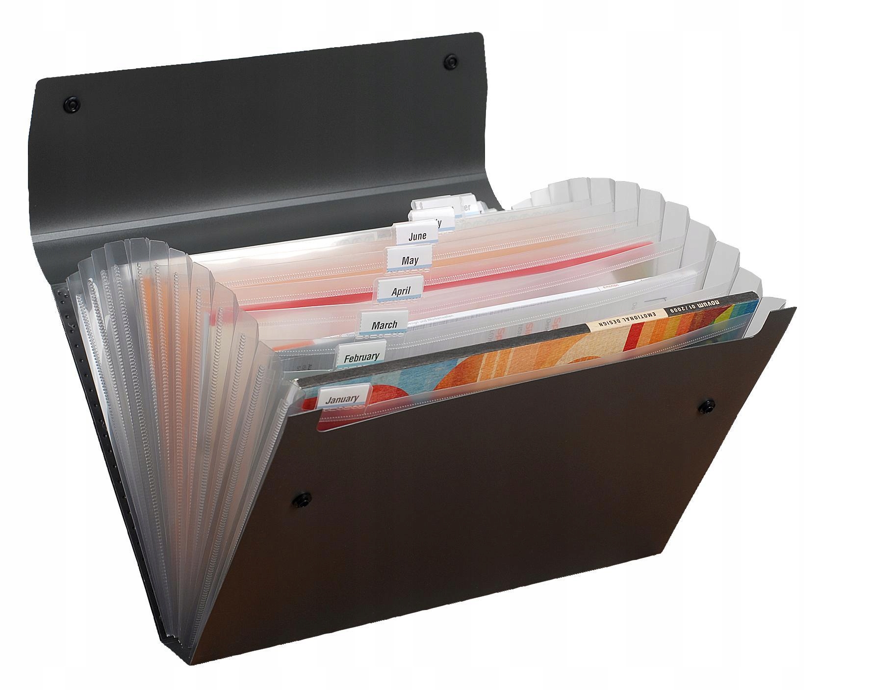 Teczka harmonijkowa z 13 przegrodami PENTEL Document File czarna