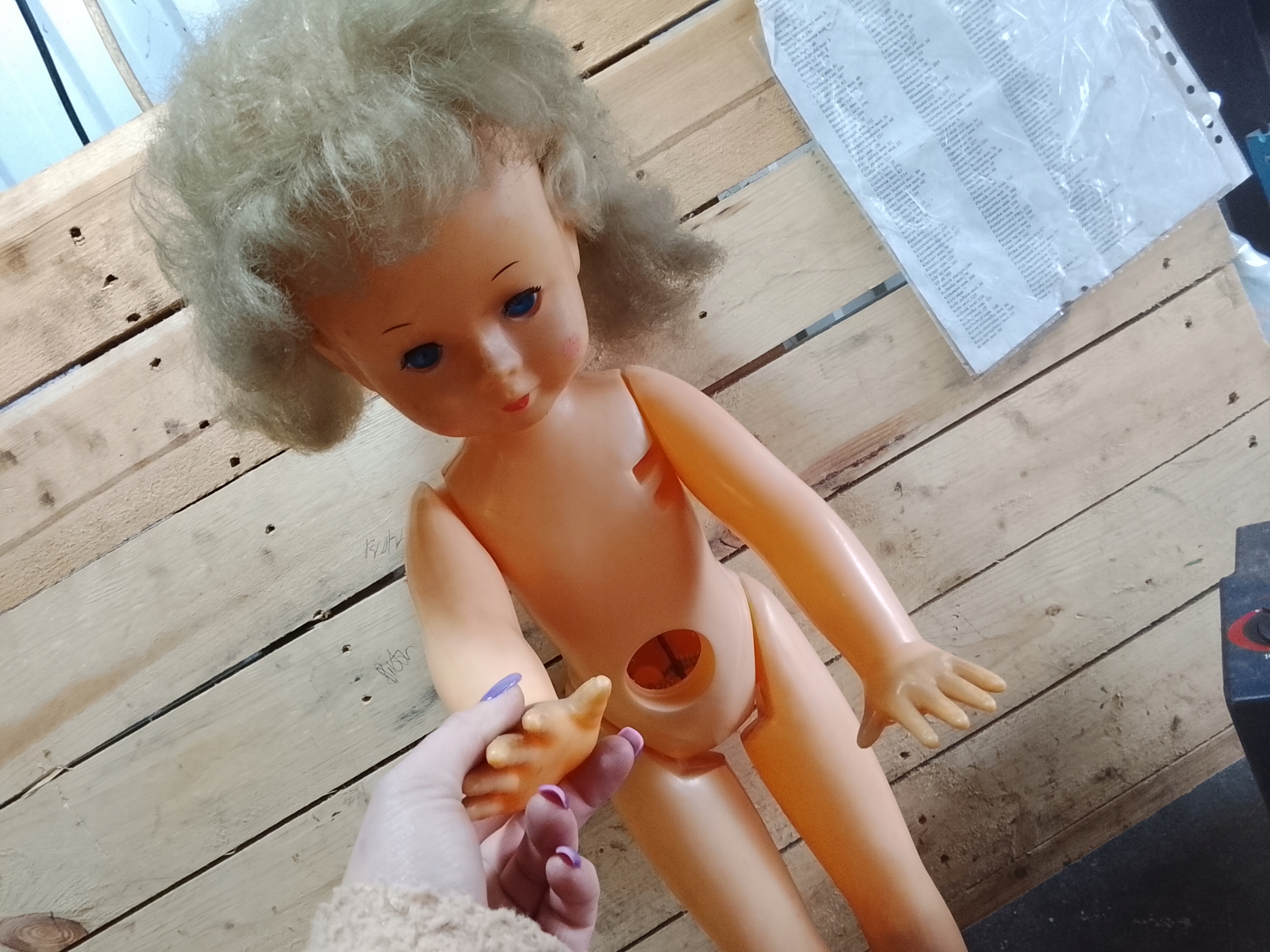 STARA DUŻA LALKA Z CZASÓW PRL ORYGINAŁ RETRO