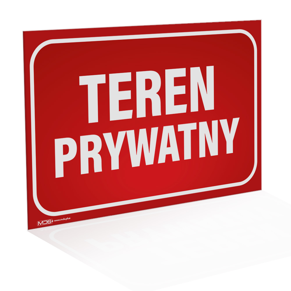 TABLICZKA TEREN PRYWATNY czerwona 15x22 cm