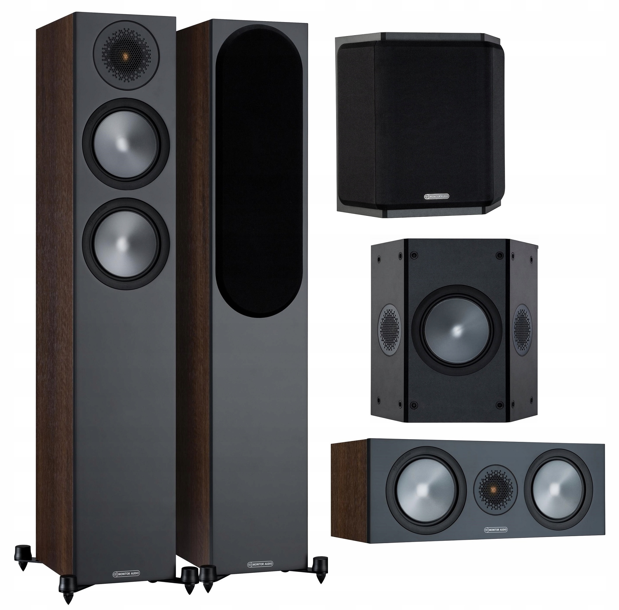 Monitor Audio Bronze 200+FX+C150 Orechový Set 5.0