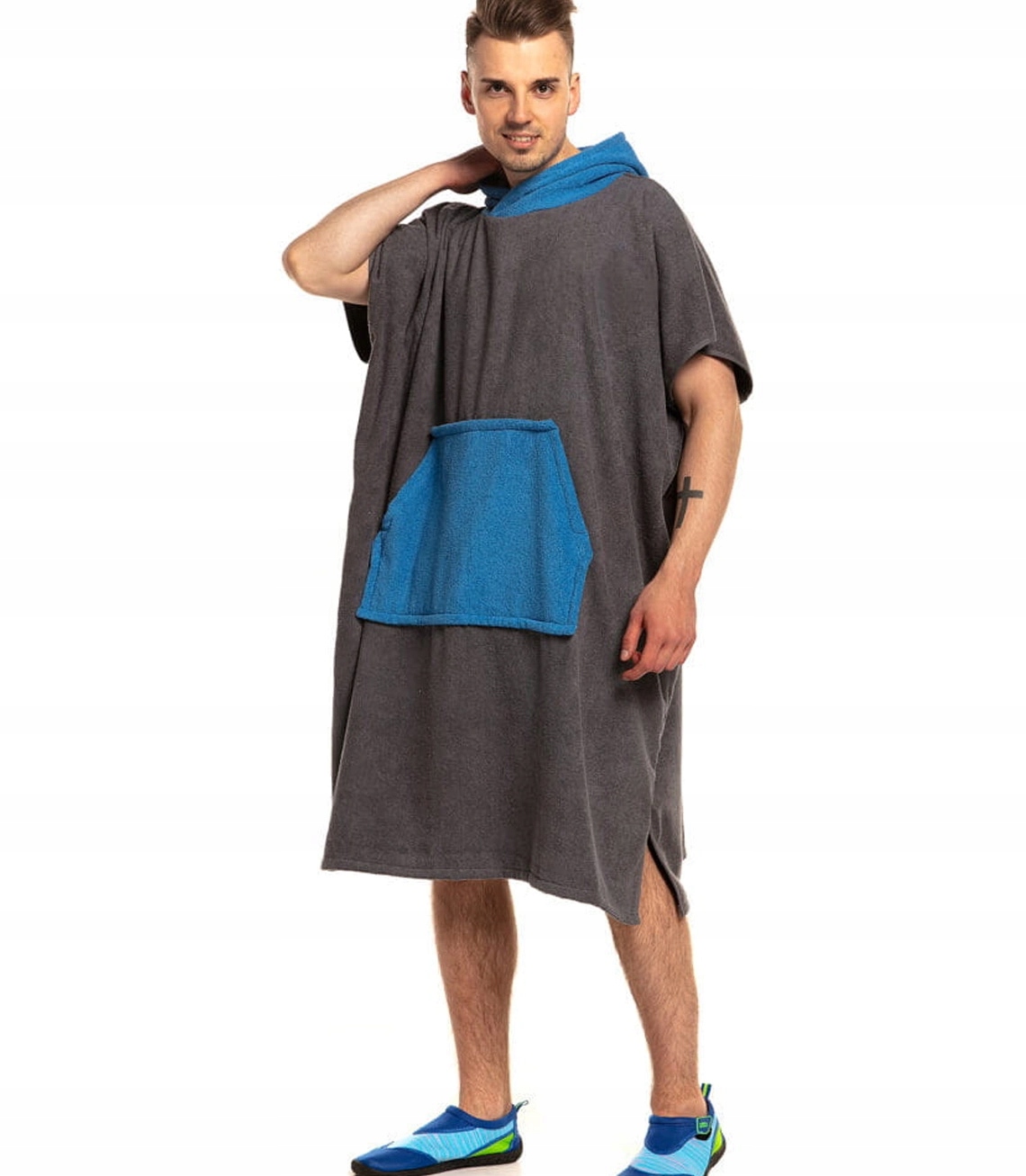 Pánské pončo z bavlněného froté sauna