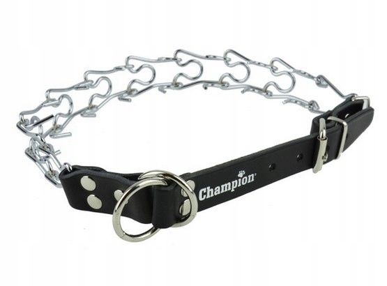 Levně Chromovaná ostnatý obojek pro tahajícího psa s obvodem krku cca 55 cm Champion