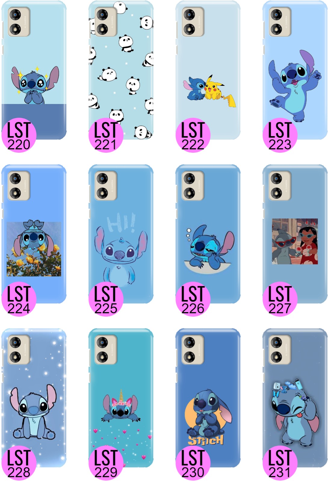 ETUI + BLUE SZNUREK Do MOTOROLA E13 Obudowa Case Quick LILO STICH Top Wzory Wzór dominujący Lilo i Stich