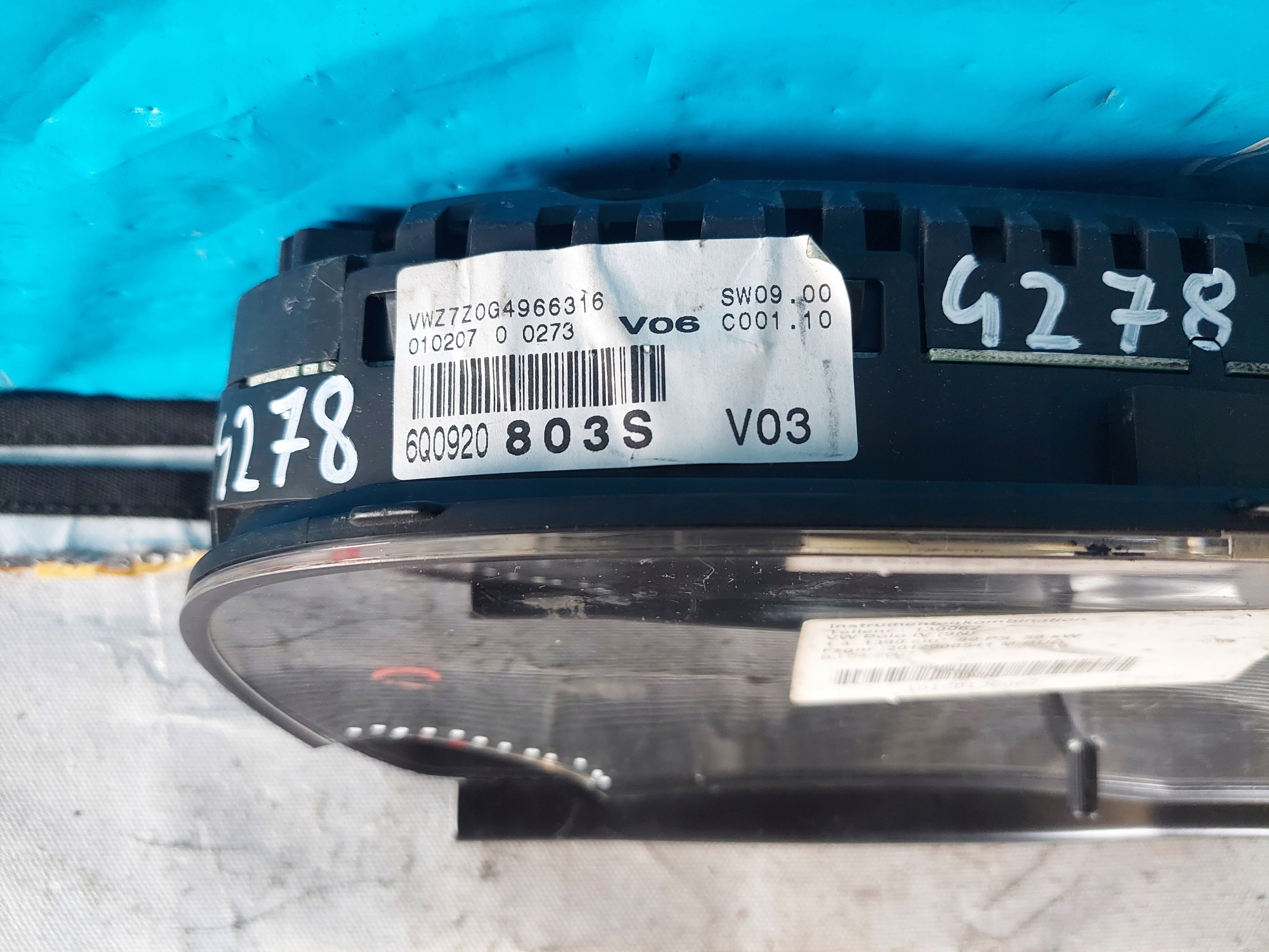 dials clock VW POLO 9N 1.4 B 6Q0920803S