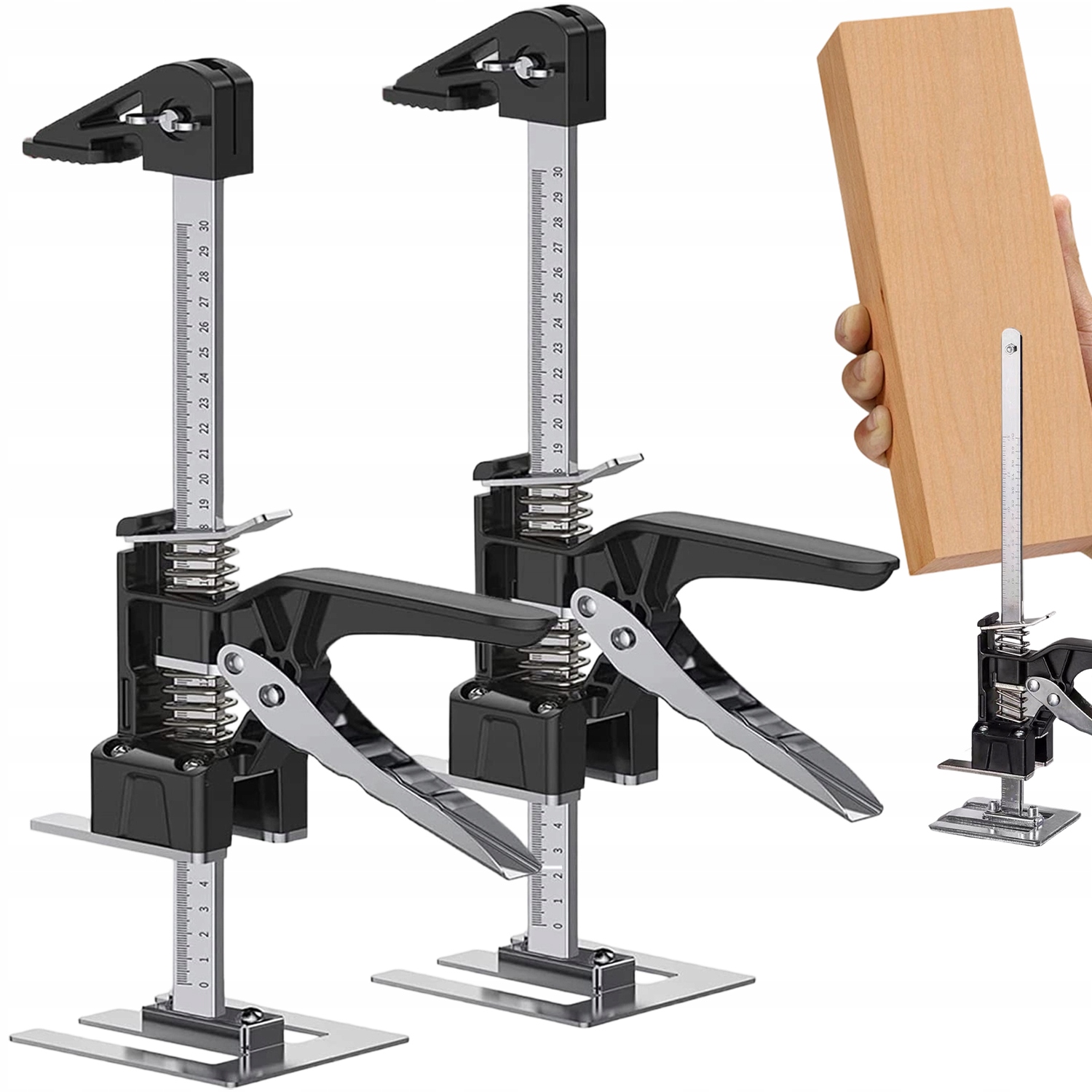 Sada 2 Zvedáků 30 CM, Nastavitelné, Ocelové Pro Dveře Oken Nábytku