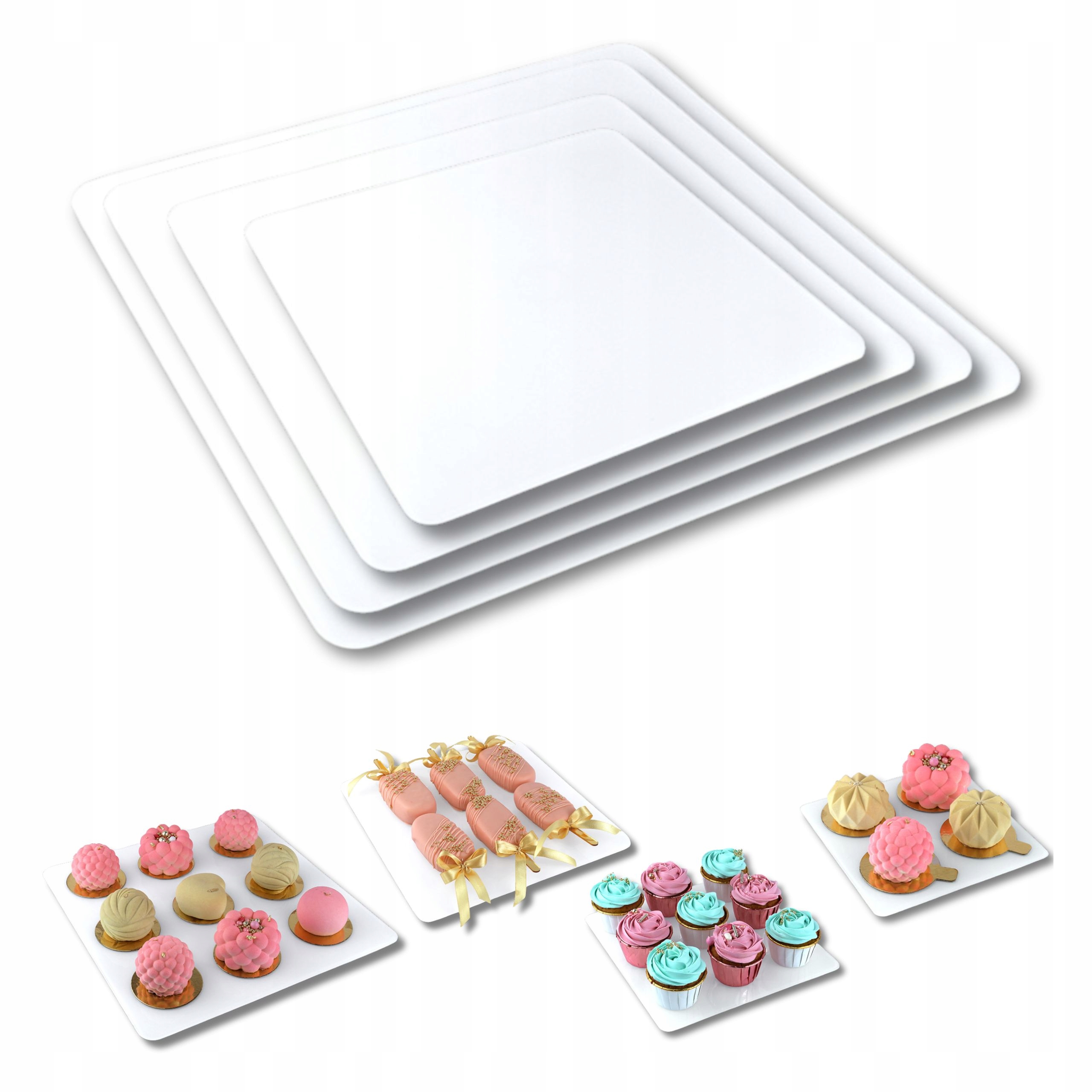 Patera biała Zestaw na babeczki patery Słodki Stół ekspozytor chrzest ślub