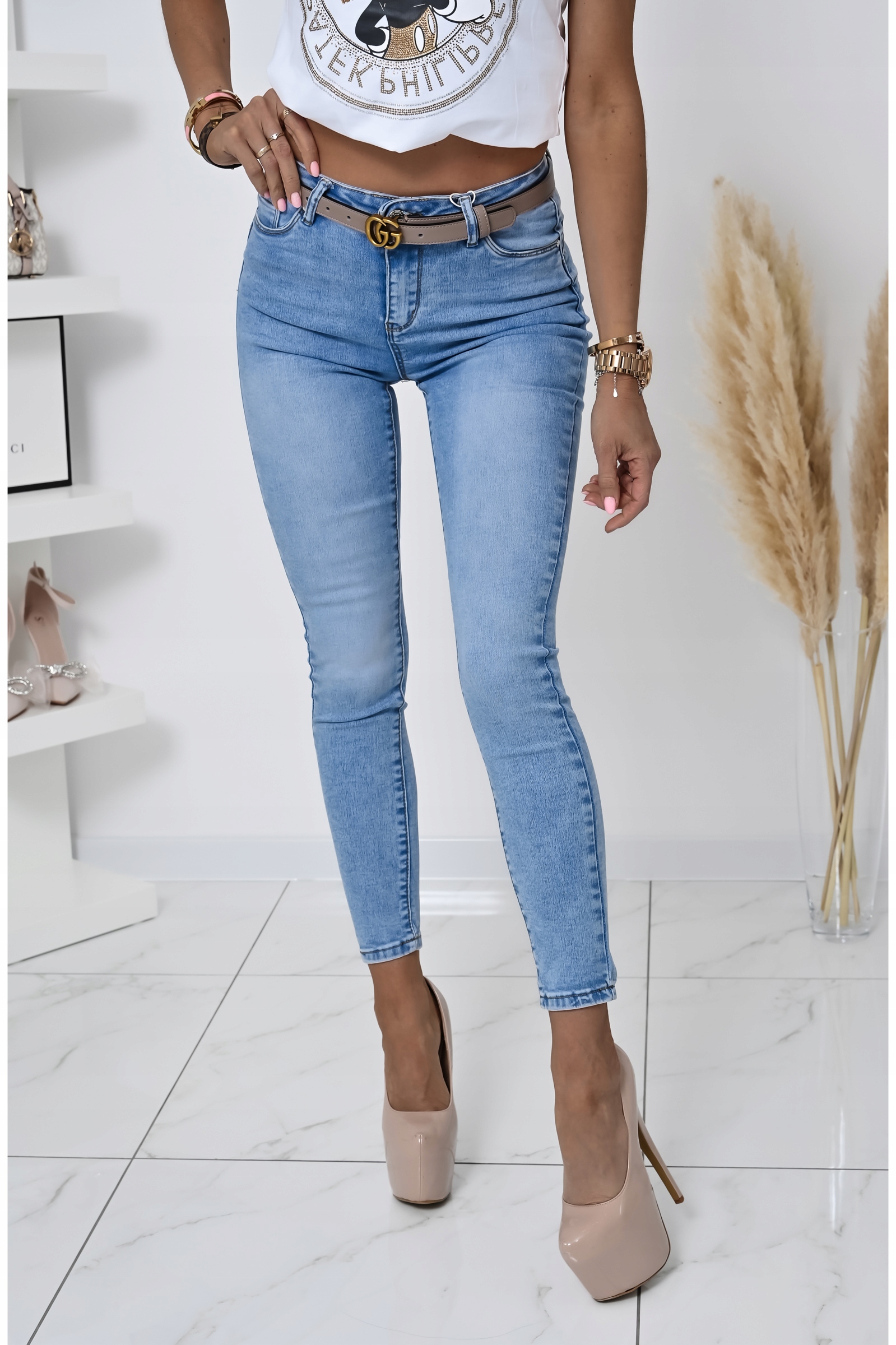 DOPASOWANE CASUALOWE JEANSY PUSH UP JENNER! S Marka inna