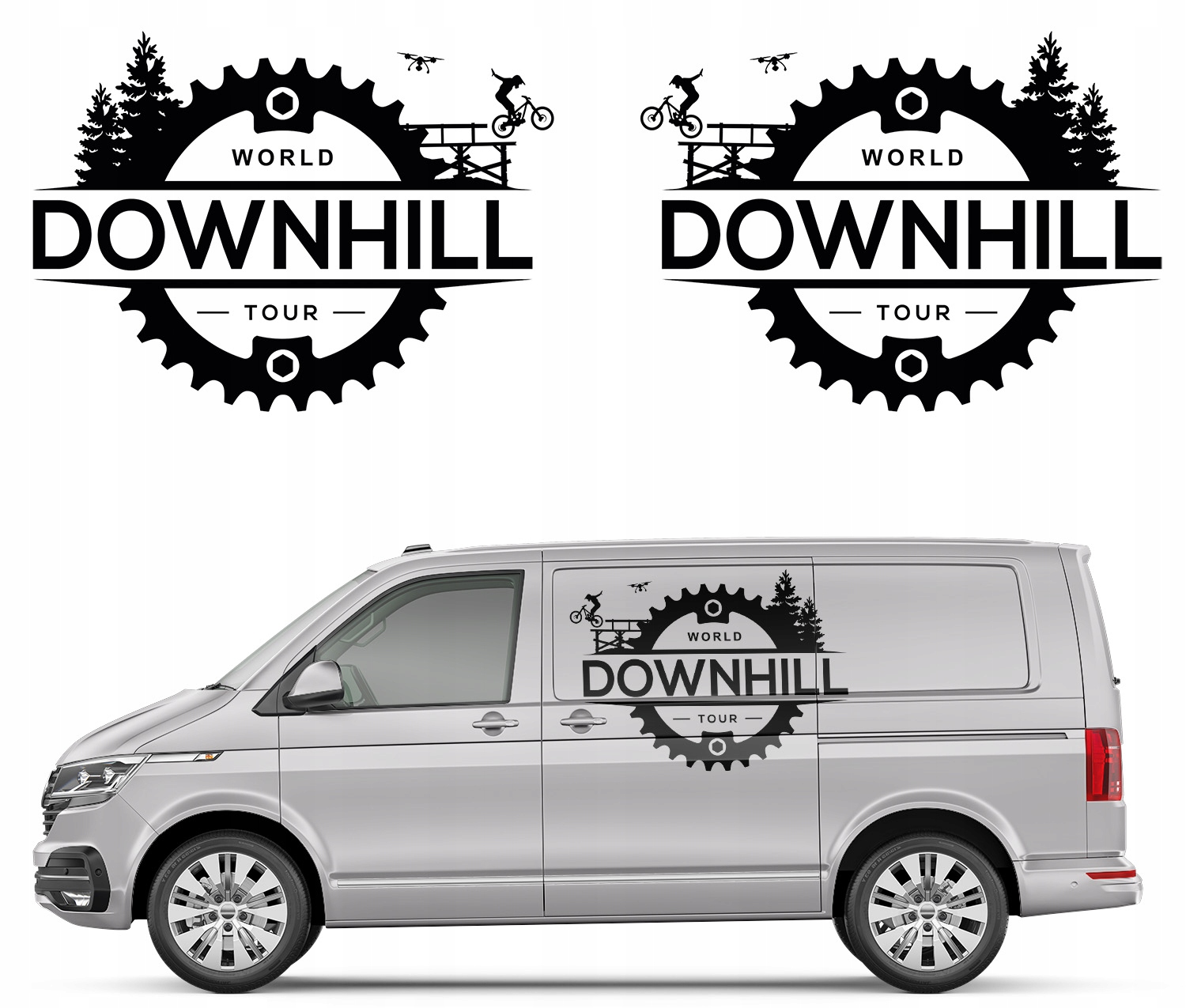 2x Samolepka na auto Downhill Bike 44x60 cm