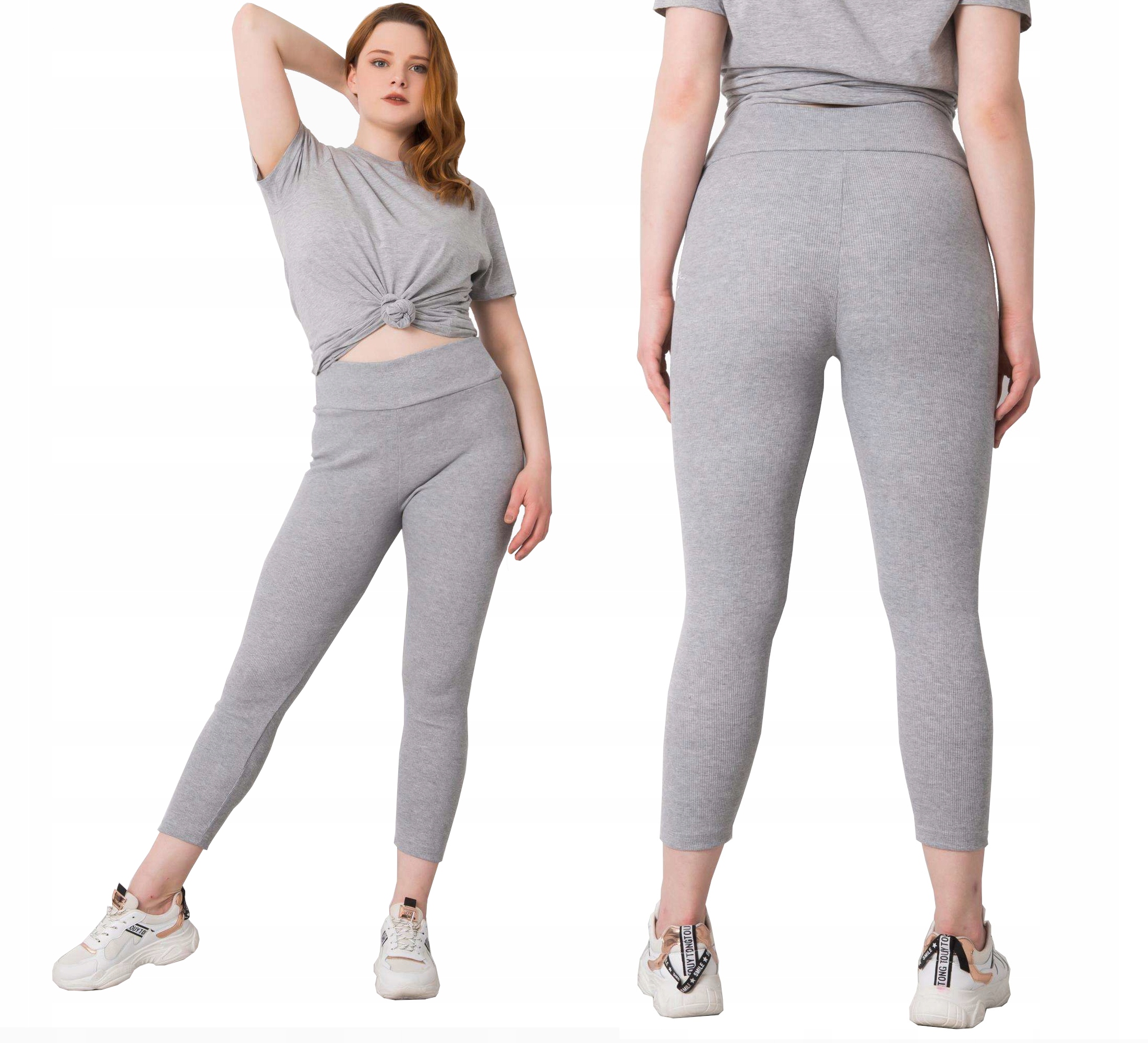

Legginsy prążek Plus Size Getry bawełna F61S 2XL