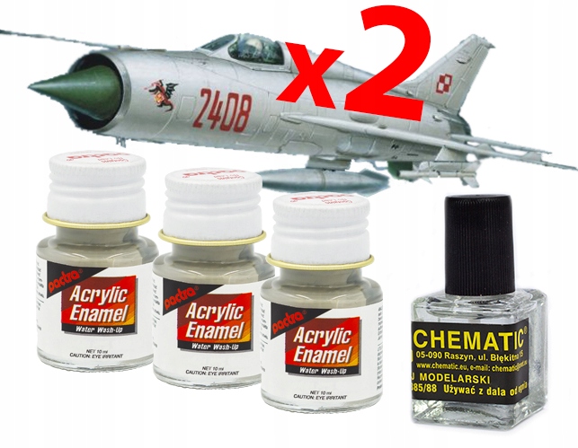 

MiG-21 Dwa Modele Samolotu Do Sklejania Klej Farby