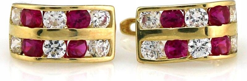 Zlaté náušnice 585 s zirkony, 1.36 g, elegantní jako dárek