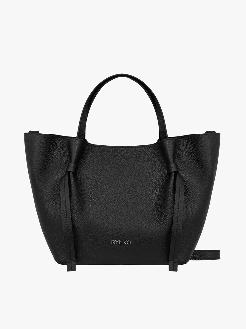 Ryłko Czarna duża torebka pojemna stylowa skóry