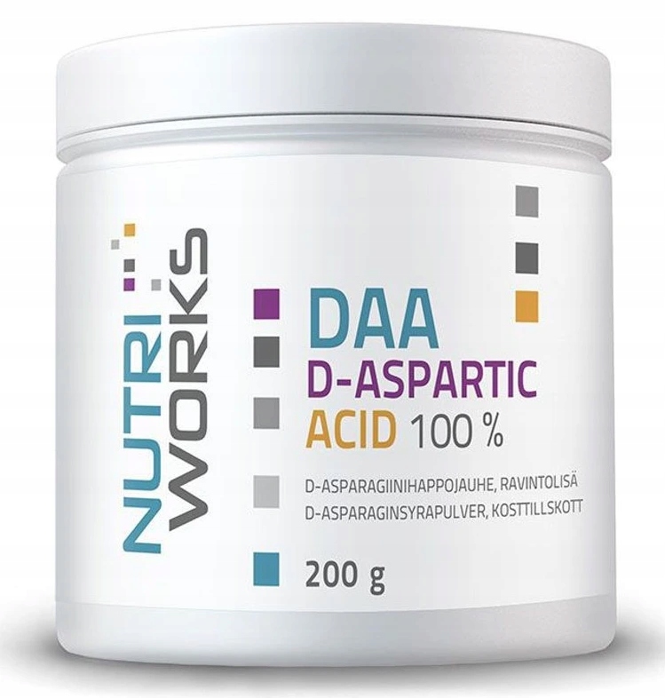 NutriWorks Daa D-Aspartic Acid, kyselina d-Asparagová, 200g