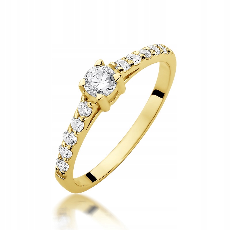 

Złoty Pierścionek Zaręczynowy pr585 Brylant Grawer