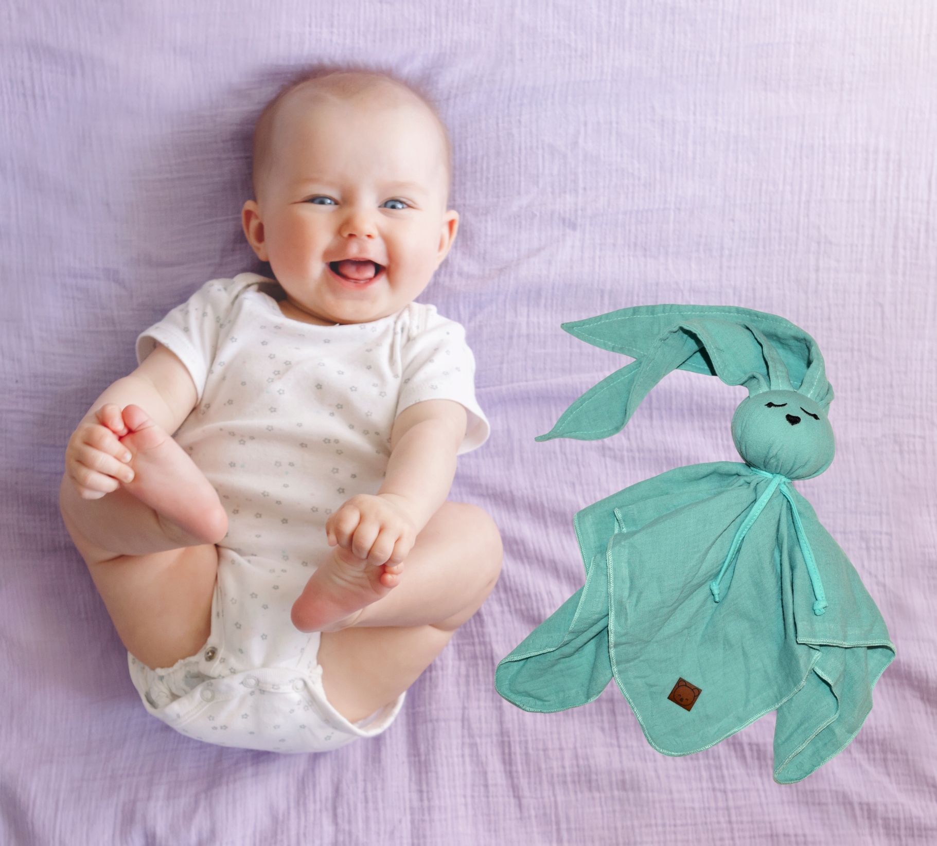 PRZYTULANKA NIEMOWLĘCA Królik Uspokajacz Morski Zawiera baterie nie