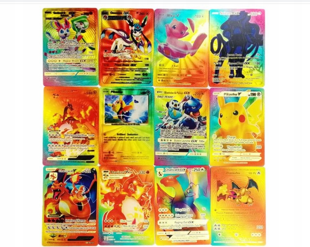 

Karty Pokemon Tęczowe Złote 55 Szt Kolekcjonerskie