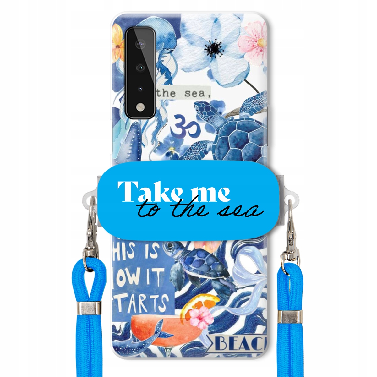 Puzdro pre Lg X Stylo 7 5G Crossbody vodítko Blue Držiak Take Me To The Sea