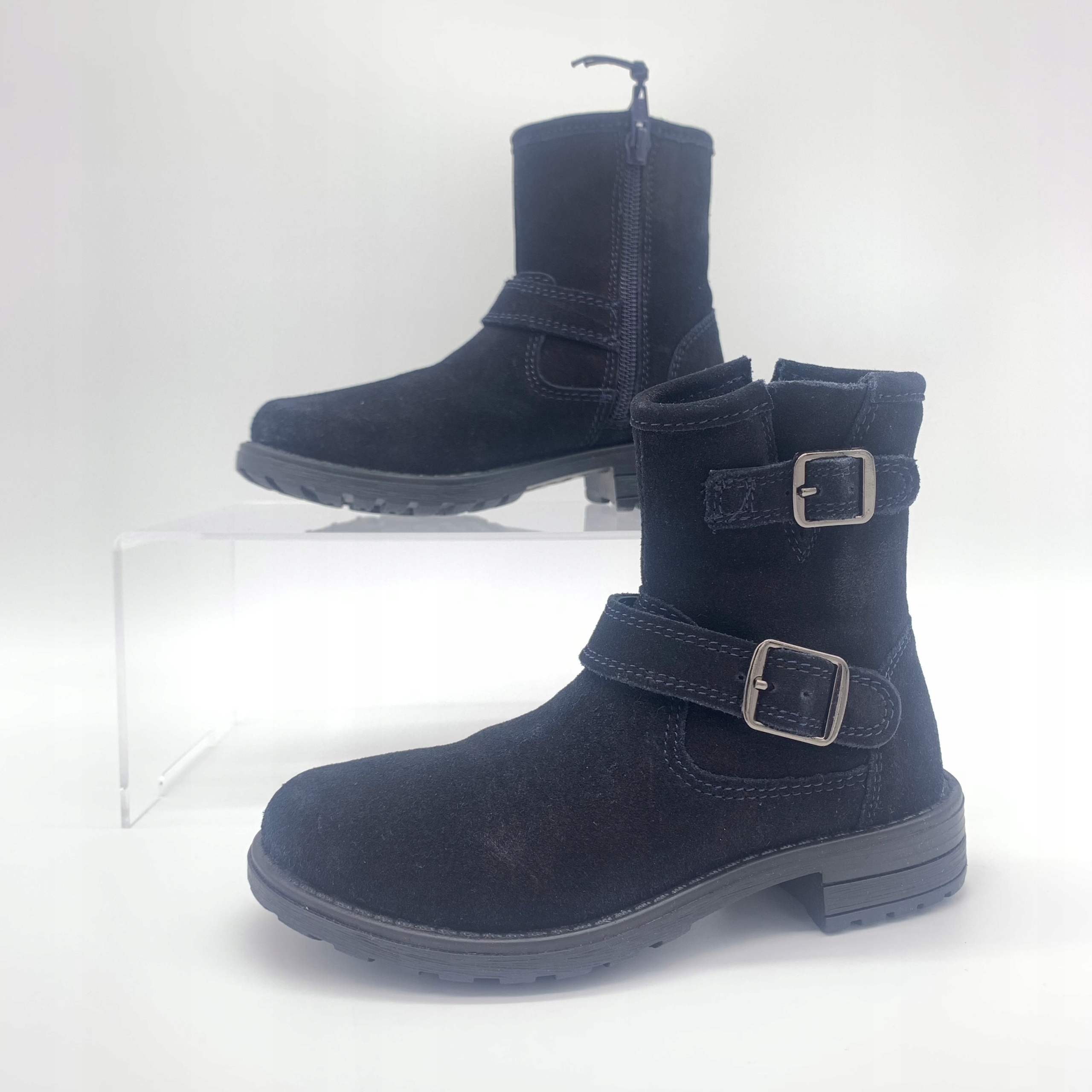 Buty dziecięce botki zamszowe ocieplane granatowe Friboo rozmiar 28 Stan opakowania oryginalne