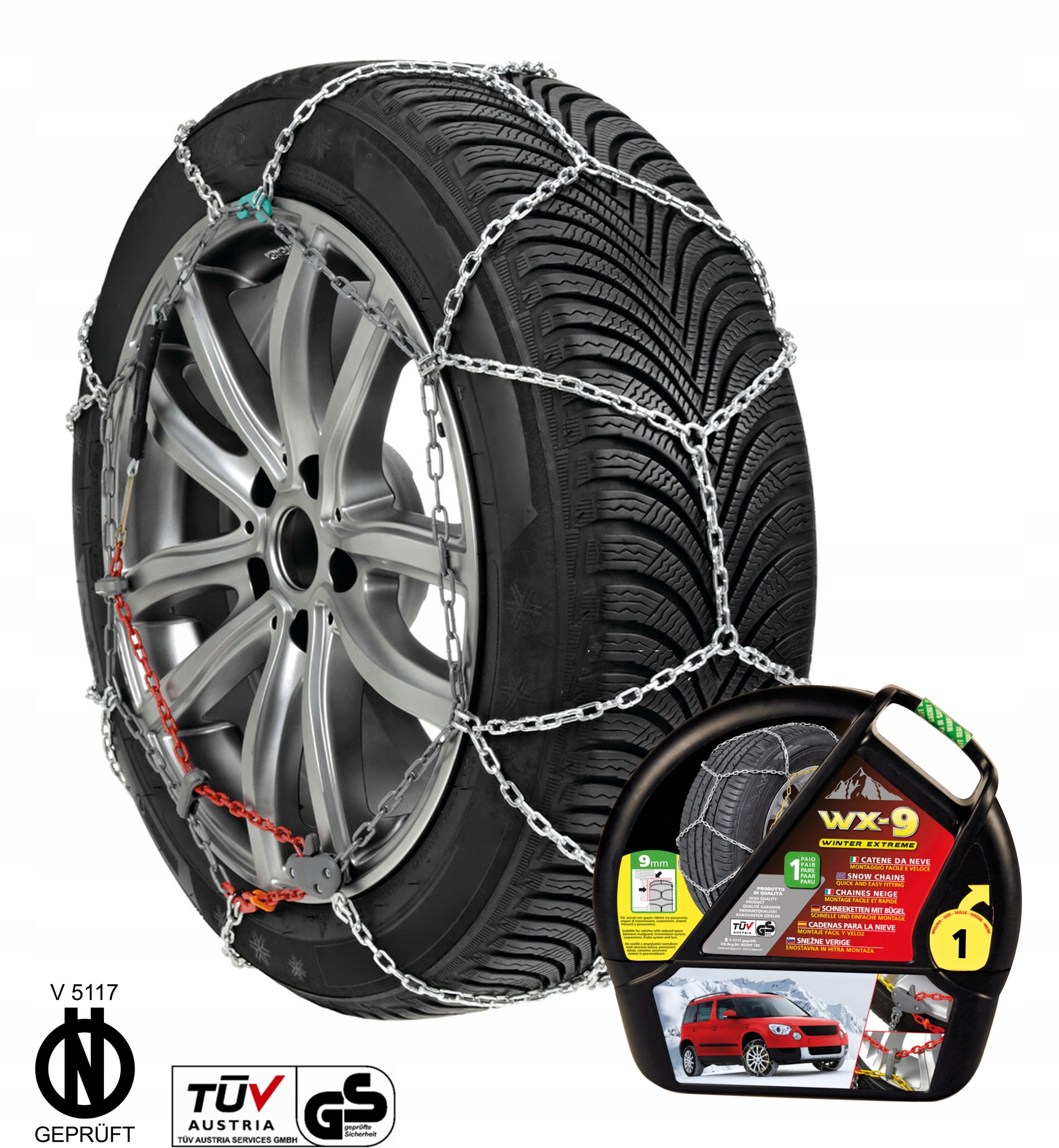 

Łańcuchy śniegowe na koła WX-9 245/40-17 215/45-18