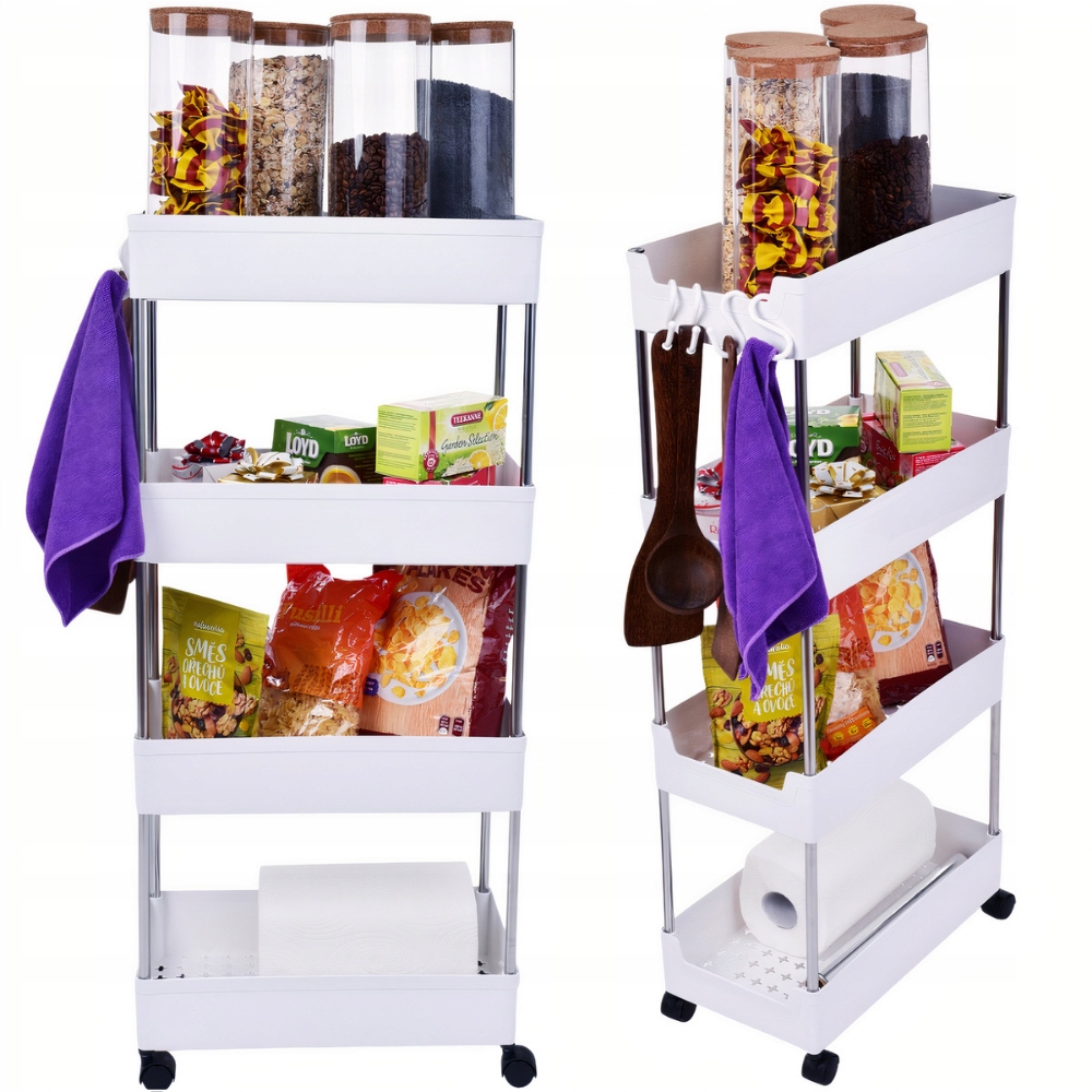 PÓŁKA ŁAZIENKOWA KUCHENNA SZAFKA NA KÓŁKACH REGAŁ ORGANIZER UNIWERSALNA