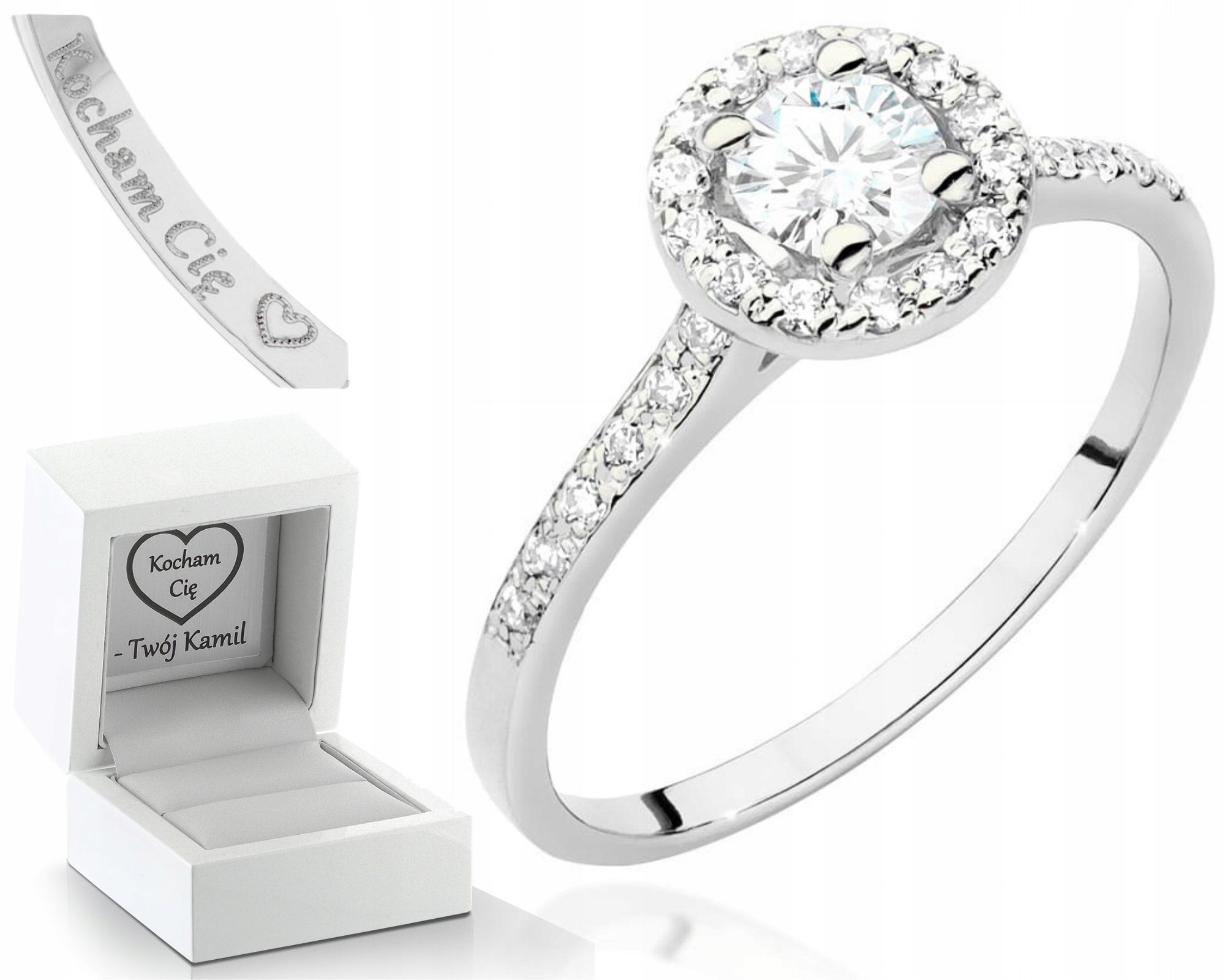 Bílý Zlatý Prstýnek S Brilianty 585