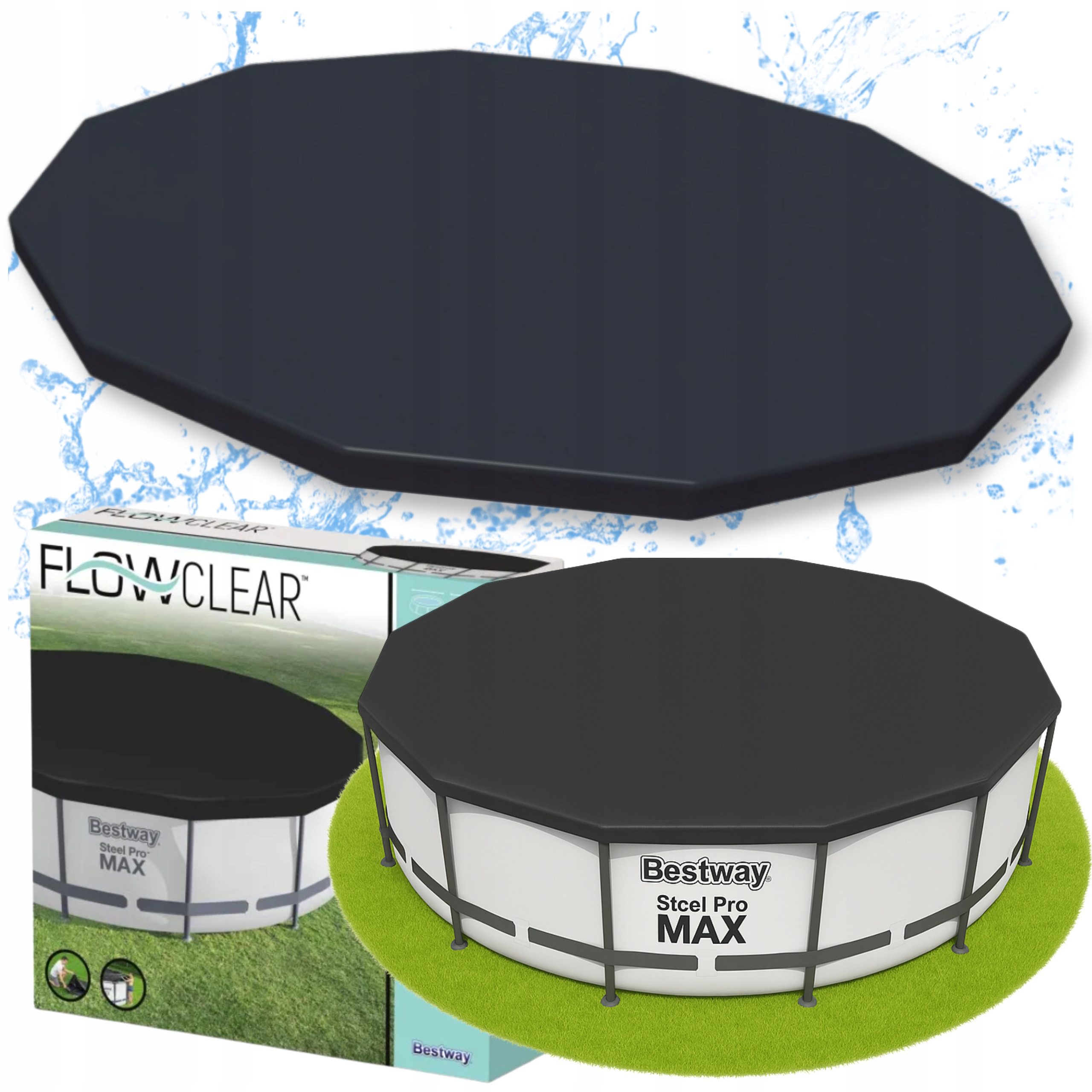 Pokrywa Bestway Na Basen Stelażowy 457CM Folia Pokrowiec Przykrycie Linki