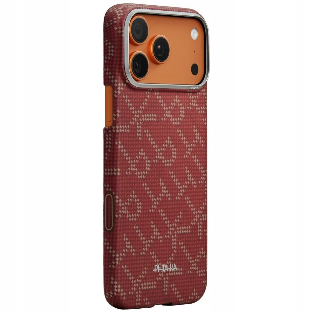Pouzdro Pro Iphone 17 Pro Max Pitaka Monogram Magsafe Zlato Červená