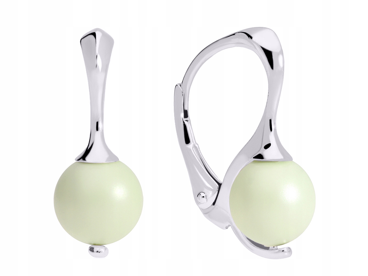 

Kolczyki srebro miętowa pastelowa perła Swarovski