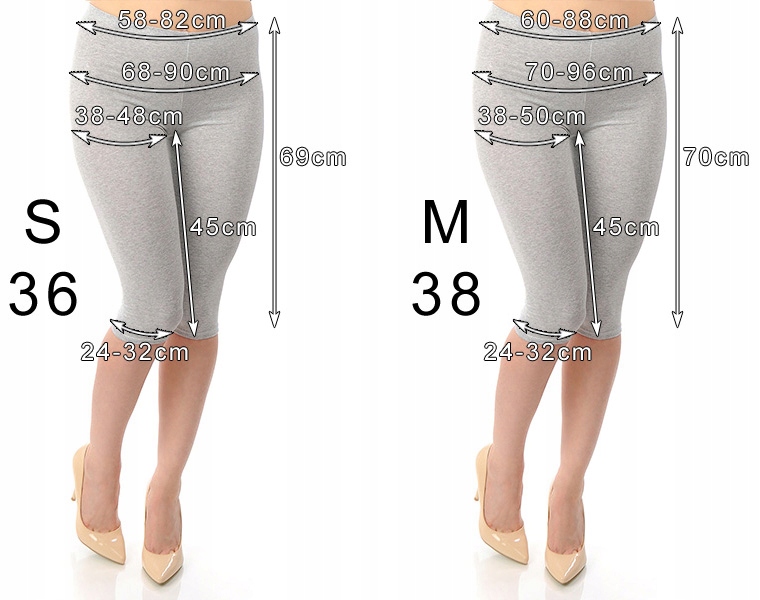 LEGGINSY BAWEŁNIANE GETRY 3/4 LEGINSY CHABROWE XXL Płeć kobieta