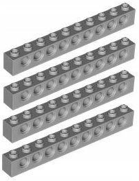 

Lego Technic 1x10 Jasny Szary (2730/4211374) x4