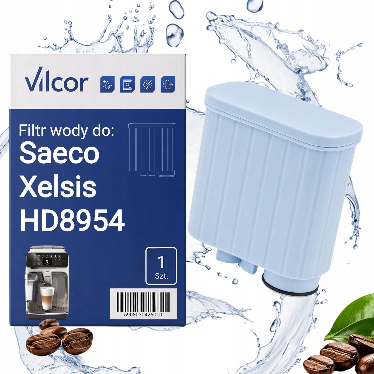 Filtr Do Ekspresu Saeco Xelsis HD8954 Ciśnieniowy, Wydajny, Wody, Ochrona