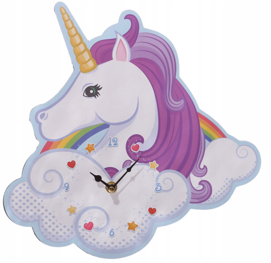 Zegar ścienny Jednorożec na chmurce