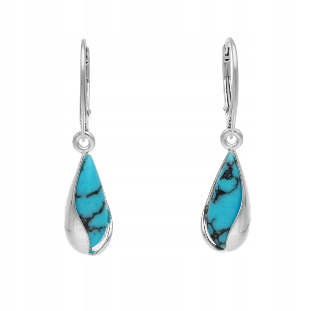 Náušnice se slzami a tyrkysem stříbro
