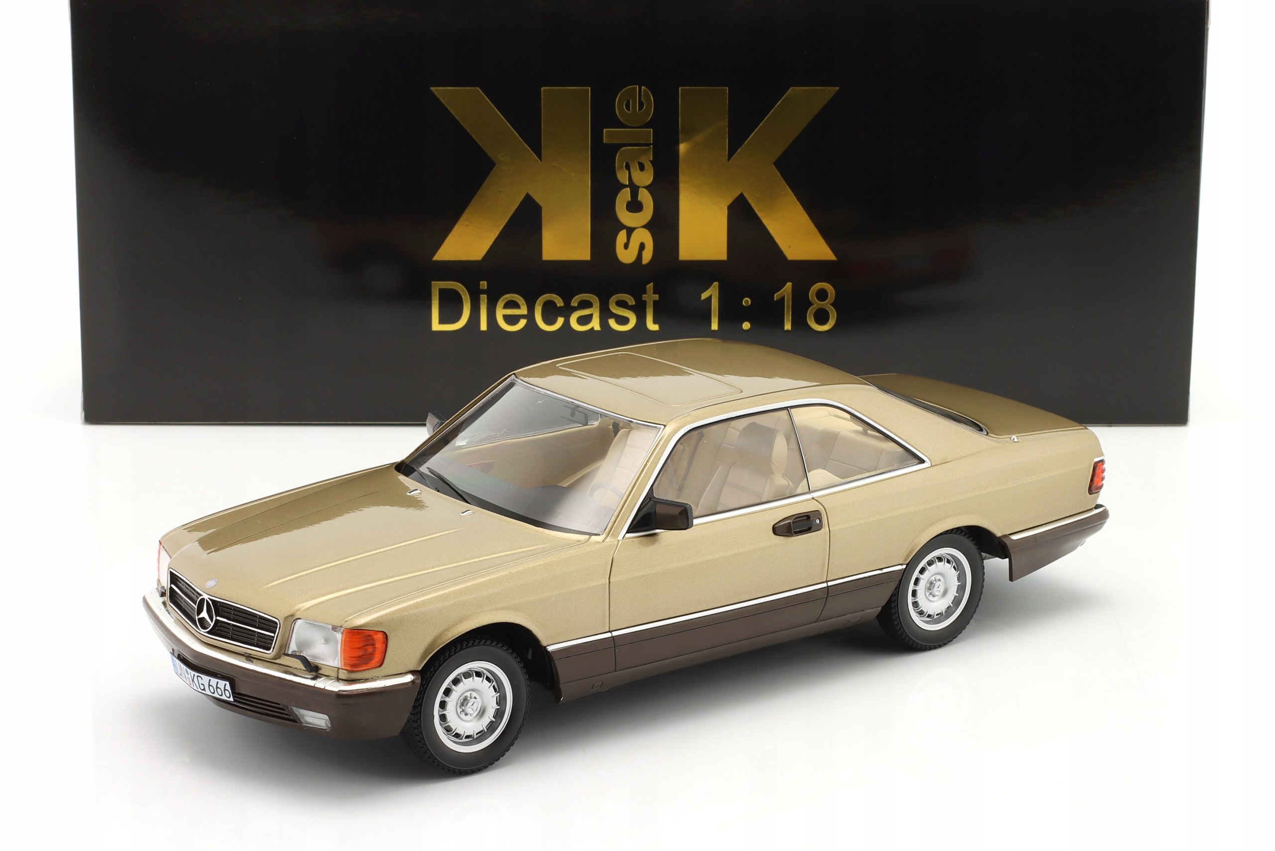 Kk Scale Mercedes-benz 500 Sec (C126) 1987 Gold metallic 1:18