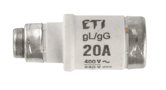 

Wkładka bezpiecznikowa D02 20A gG 400V AC/250V DC