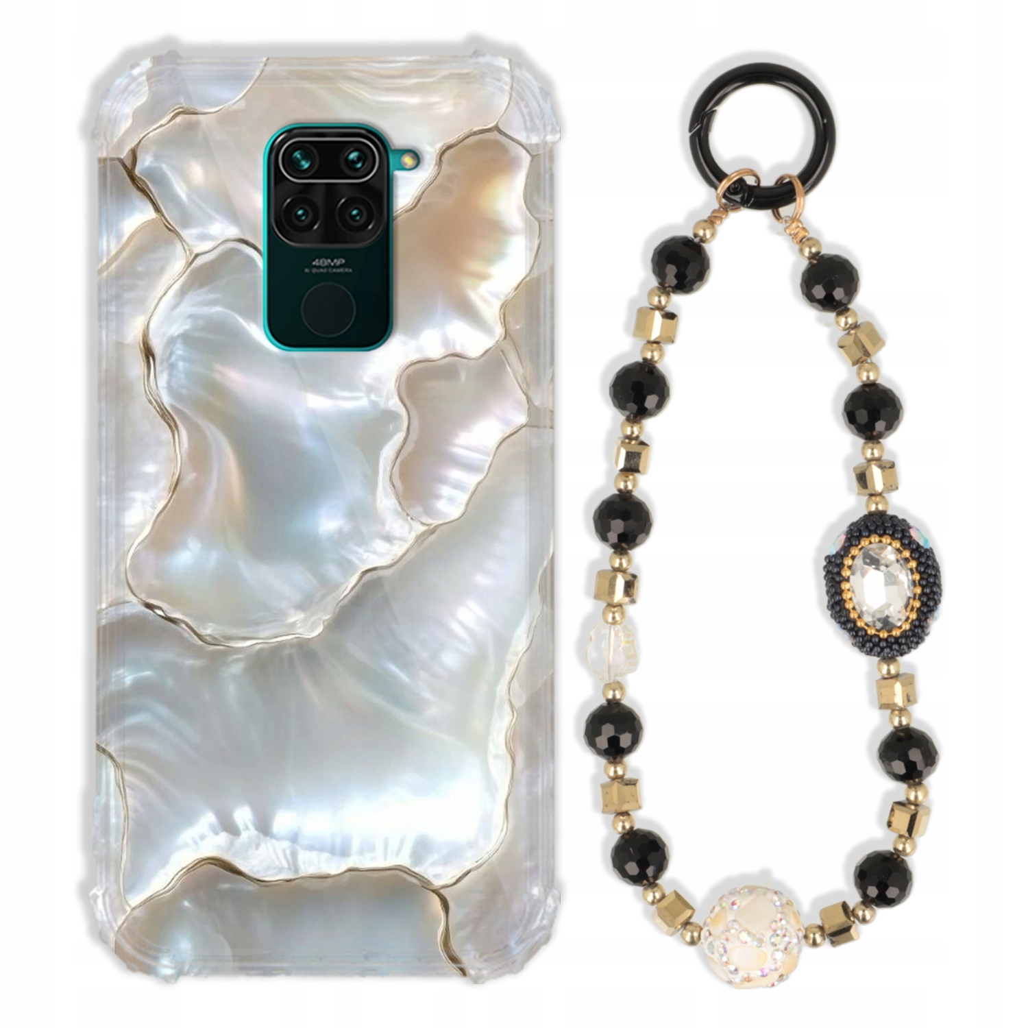 Pouzdro Pro Xiaomi Redmi Note 9 Pro Antishock Zirkony Černozlaté|pevné|tpu