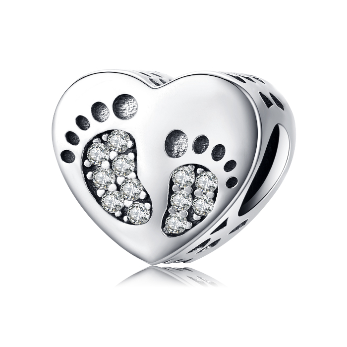

Charms Odcisk Stóp W Sercu do Pandora S925