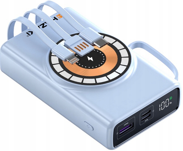 Magnetická Powerbanka MagSafe 20000 mAh Hazaki 22,5 W Rychlé Zabudované Kabely