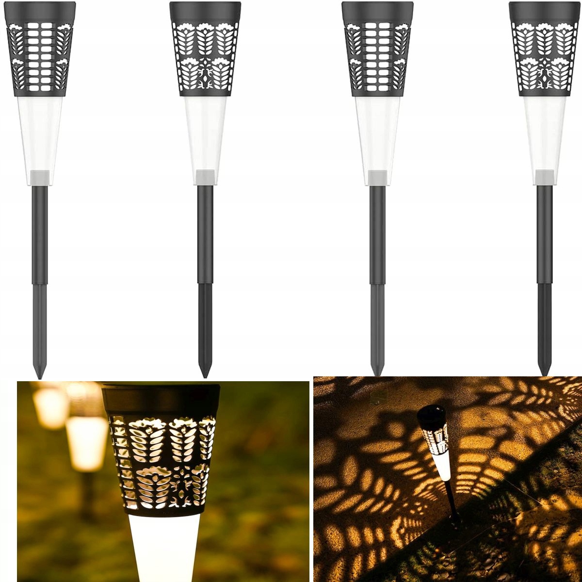 

4 x Duże Lampki Lampy Solarne Pochodnie 4 Sztuki