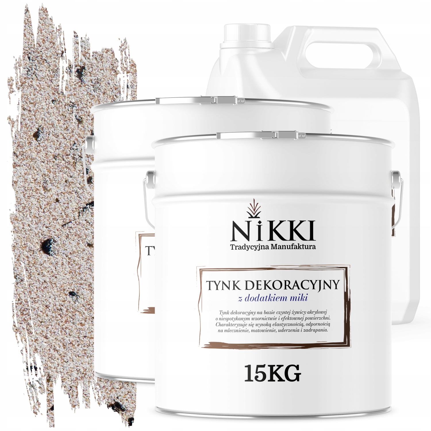 Dekoračná Omietka Vonkajšia/vnútorná 2x15KG Béžová Svetlá Čierna Mika D812+ZÁKLADNÝ Náter