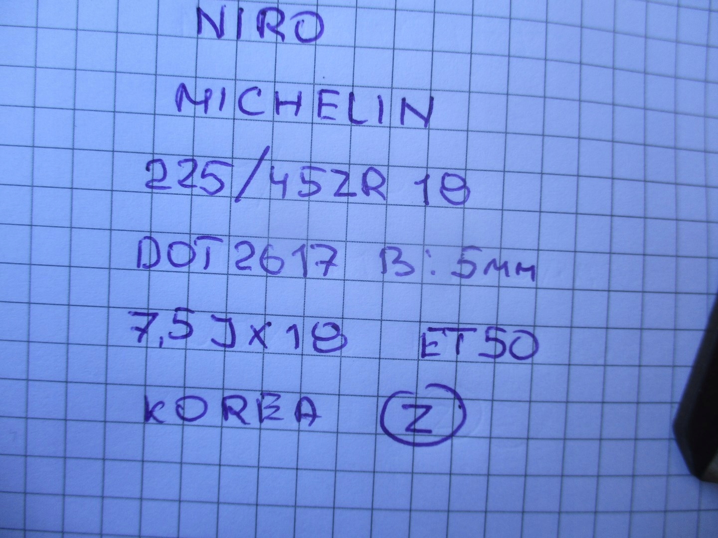 Koła felgi opony Kia NIRO 17r R18 MICHELIN Marka opon Michelin