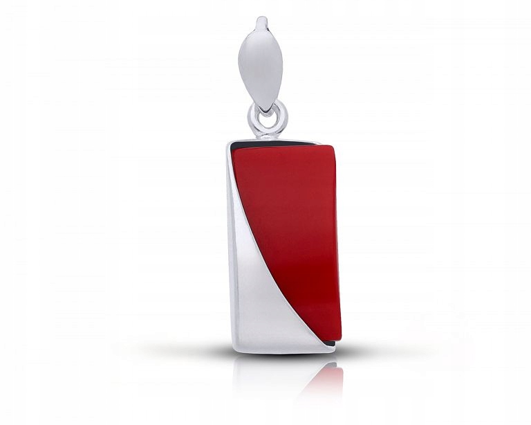 Stříbrný přívěsek dámský červený korálový přívěsek