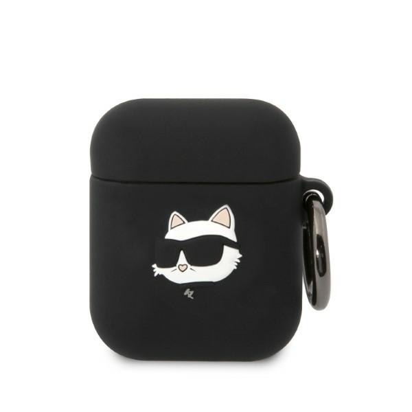 Karl Lagerfeld KLA2RUNCHK AirPods 1/2 cover czarny/black Silicone Choupette
