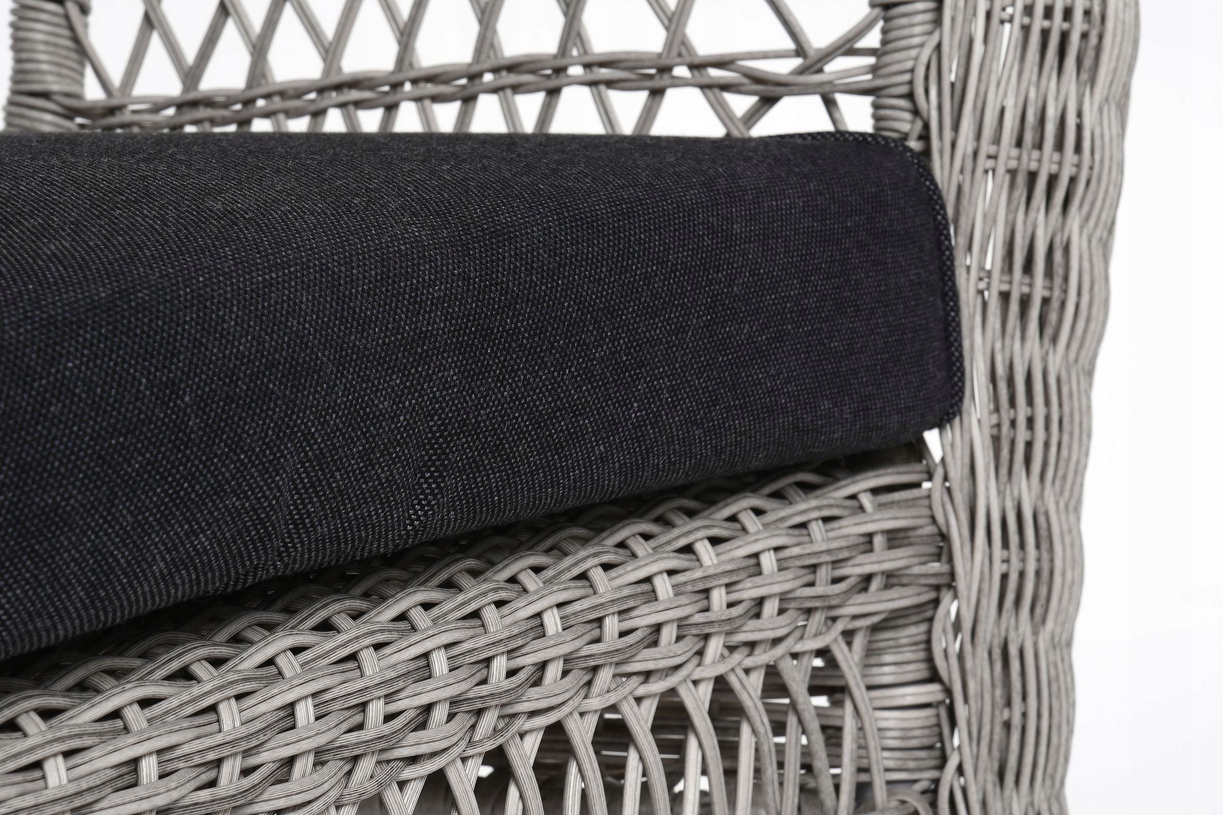 Meble ogrodowe stół okrągły 4 krzesła rattan Kolor szary