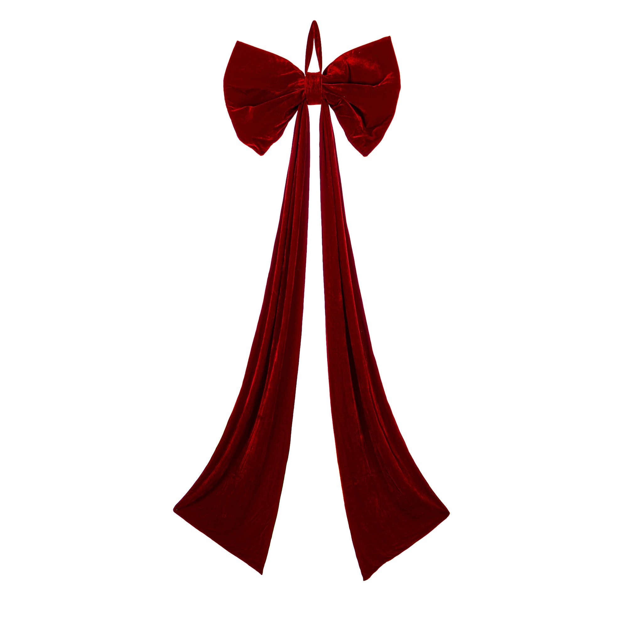 Velká mašle XXL červená na dveře a vánoční stromeček 180x58 cm Ap 186397