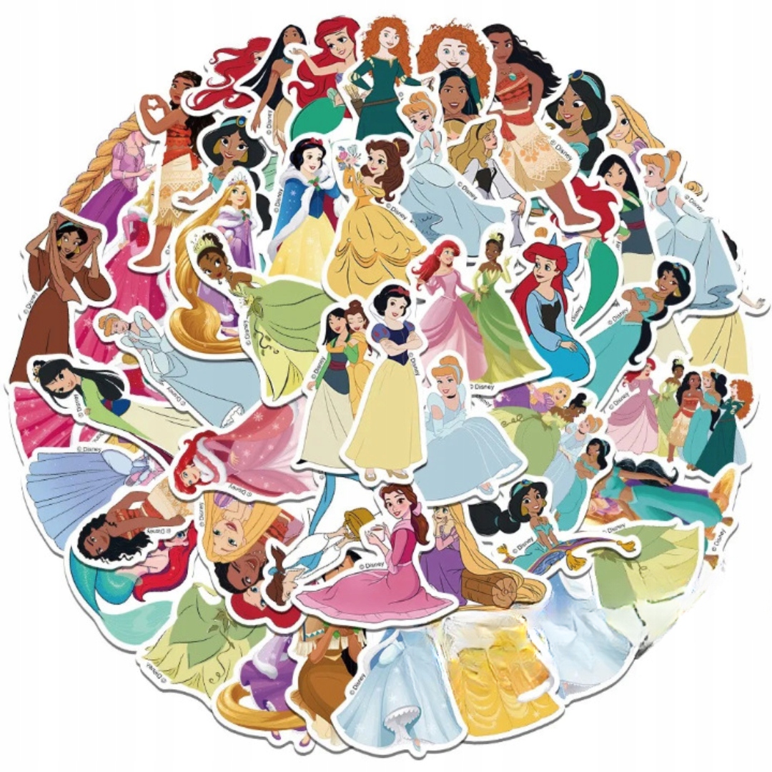 NAKLEJKI Księżniczki MIX 50 szt