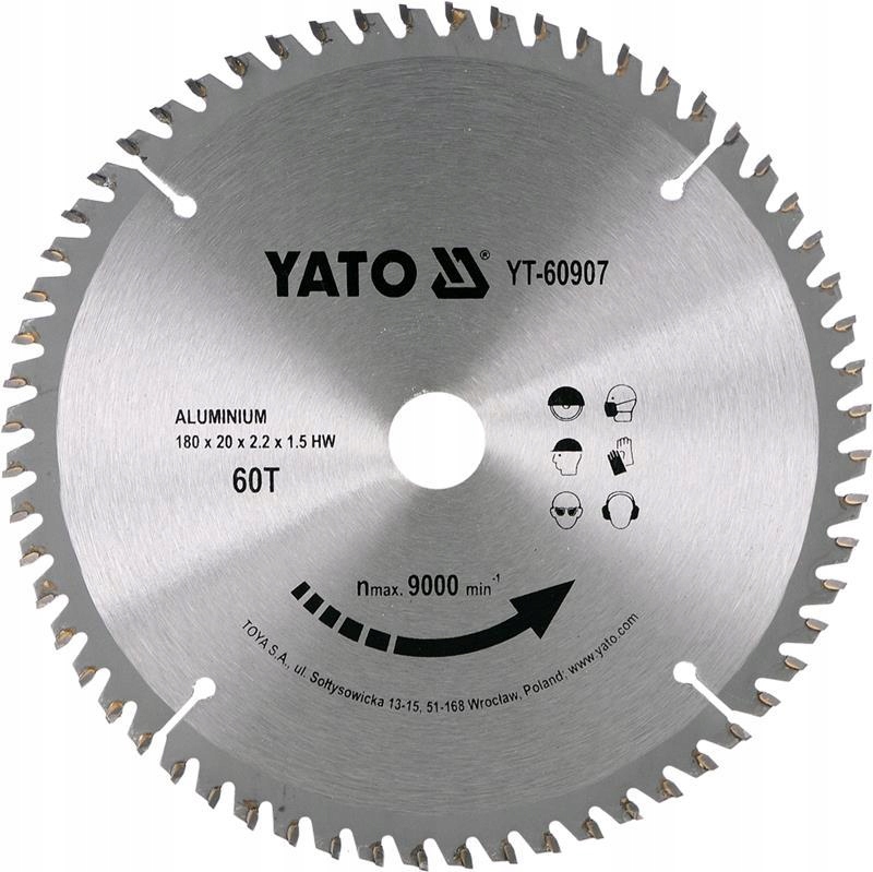 Vidlicová kotoučová pila na hliník Yato YT-60907 180x20x1,5 mm T60