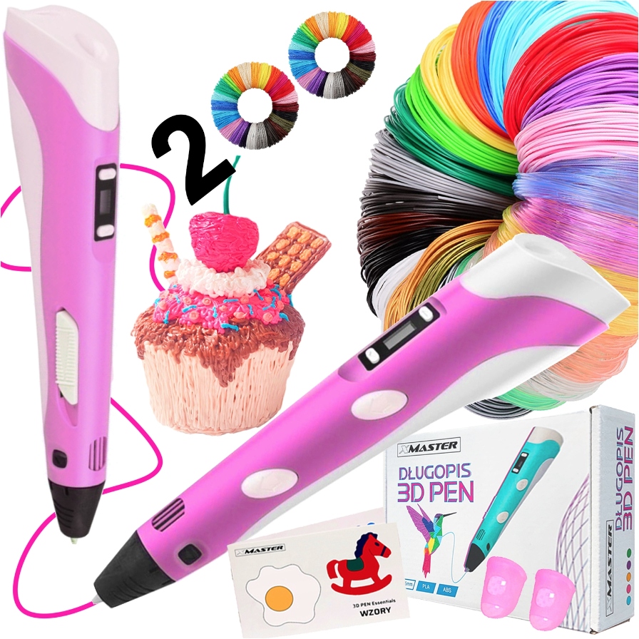 ZESTAW DŁUGOPIS DRUKARKA 3D +SZABLONY +WKŁADY 200M