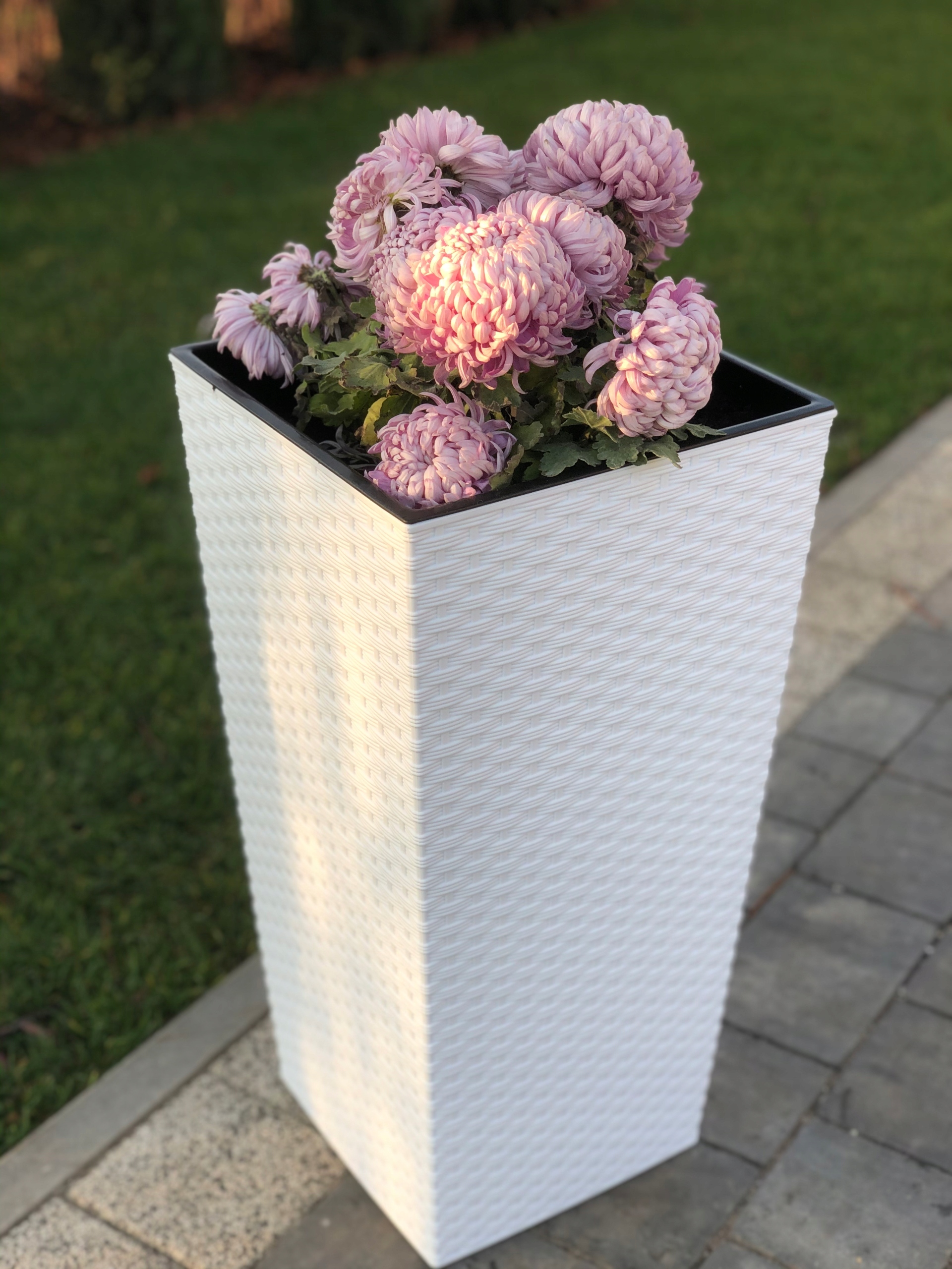 LAMELA Doniczka FINEZJA 19h37 BIAŁY RATTAN Materiał wykonania tworzywo sztuczne